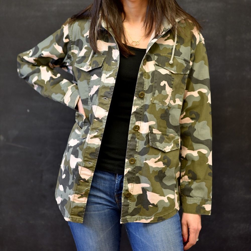 Camo Jacket W/ Rock Music Tour 1989 T-Shirt Patch - Picture 3 of 5